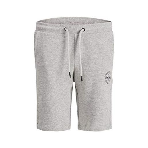 Jack & jones junior jji shark jjsweat shorts at noos jr pantaloncini casual, melange grigio chiaro, 164 bambino