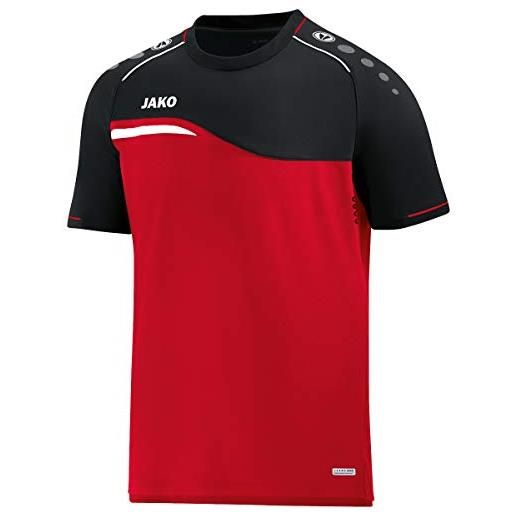 JAKO competition 2.0 - maglietta da bambino, colore: rosso/nero, 164