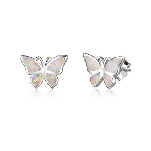 WINNICACA - collana e orecchini in argento sterling con farfalla opale, idea regalo e argento, colore: bianco-1, cod. Pye1448-b