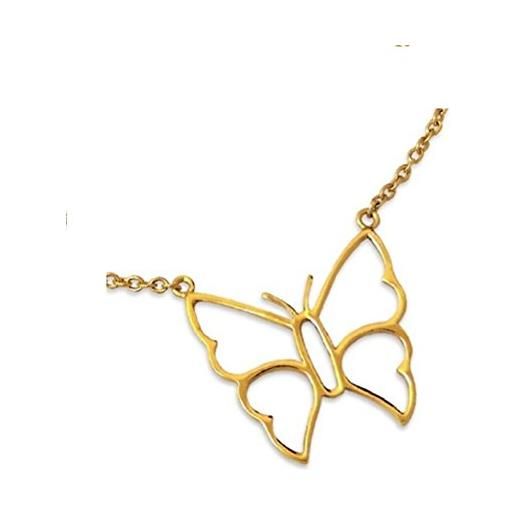 Katy Craig butterfly silhouette - collana con ciondolo in argento sterling con placcatura in oro