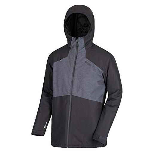 Regatta garforth ii-cappuccio isolante termico impermeabile e traspirante, giacca uomo, grigio cenere/grigio foca, s