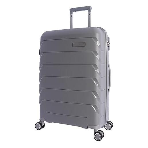 Don Algodon - valigia media 4 ruote a 360° - valigie da viaggio 65cm - valigie medie in polipropilene - valigie medie - valigie da viaggio resistenti con lucchetto a combinazione, grigio, 65x44x24 cm, 