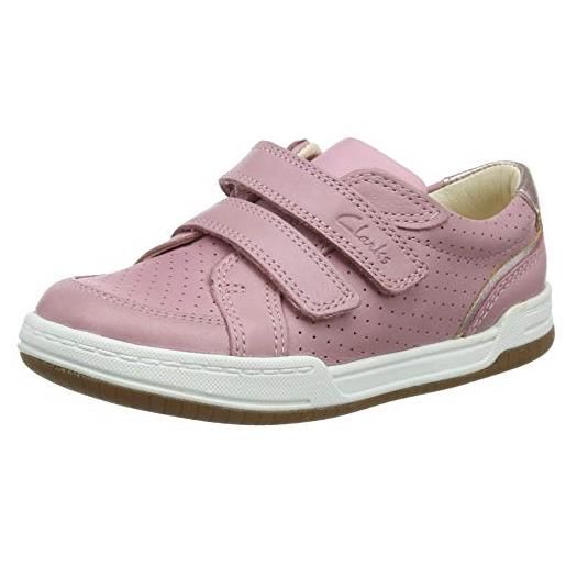 Clarks fawn solo t, scarpe da ginnastica bambine e ragazze, rosa (light pink lea), 27 eu