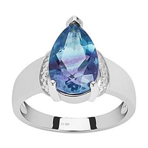 Shine Jewel solitario 1.500 ctw topazio blu londinese gemma 925 sterlina anello in argento da donna (14)