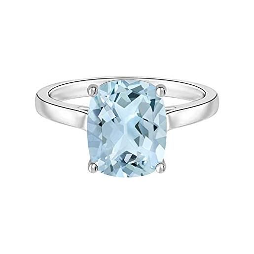 Shine Jewel 1.00 ctw taglio smeraldo pietra preziosa acquamarina 925 sterline d'argento anello solitario (argento sterling, 27.5)
