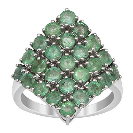 Shine Jewel cocktail ring!!925 sterlina argento 2,50 ctw smeraldo pietra preziosa nozze squillare (14)