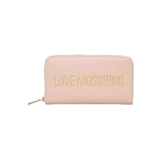 Love Moschino portafoglio con zip da donna marchio, modello jc5701pp0gkg0, realizzato in pelle sintetica. Rosa