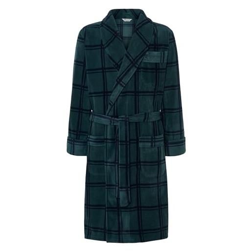 El Búho Nocturno vestaglia uomo inverno pile pesante polare - accappatoio da camera lungo caldo/giacca invernale cerniera - taglie forti tasche elegante spesso morbido, 100% pol. , verde 0609, m