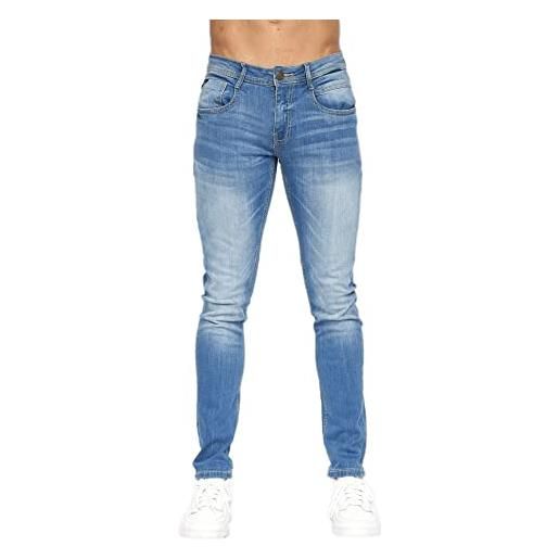 Duck and Cover - jeans da uomo maylead sbiaditi elasticizzati slim fit - blu - 38w x 34l
