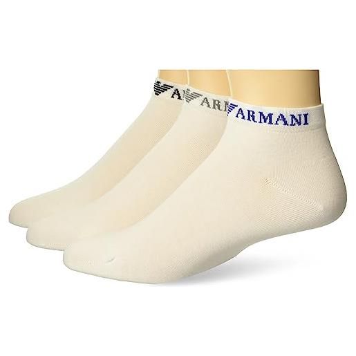 Emporio Armani 3 pack sneaker socks casual, confezione da 3 calzini per sneaker uomo, marine/marine/marine, s