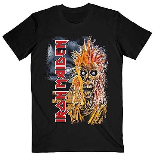 Iron Maiden t shirt first album track list v3 band logo nuovo ufficiale uomo size l