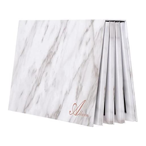 Allwon 4-layer libro a forma di marmo tavolozza magnetica grande scatola vuota di stoccaggio della tavolozza di trucco per ombretto rossetto in polvere (bianco)