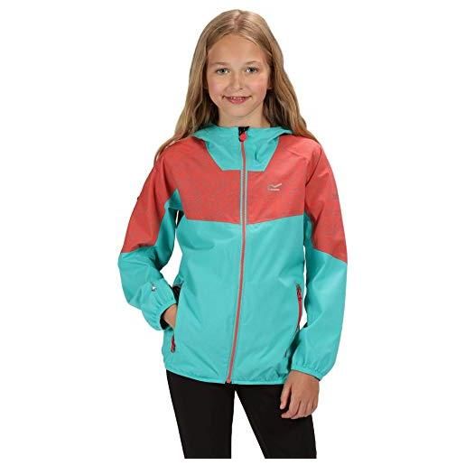 Regatta deviate ii waterproof and breathable lightweight reflective outdoor active, giacca bambino, ceramic/coral blush, 7-8