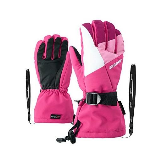 Ziener lani - guanti da sci, unisex, per bambini, unisex bambini, 801928, rosa (pink blossom), 5.5