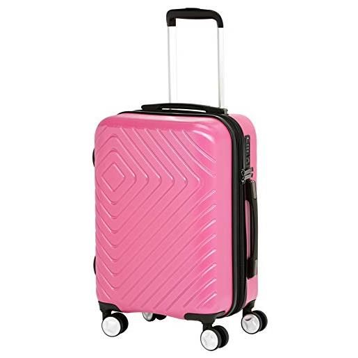 Amazon Basics - trolley con motivo geometrico, 50,8 cm, ideale come bagaglio a mano, rosa