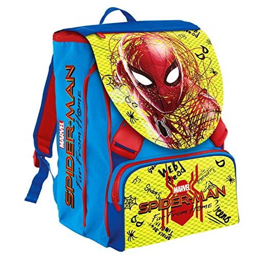 Seven 2d7001904-427 zaino estensibile big marvel spider-man, 28 lt, blu e rosso, con gadget abbinato!Scuola & tempo libero