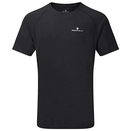 Ronhill uomo core s/s tee maglietta p/e, all black, x-large