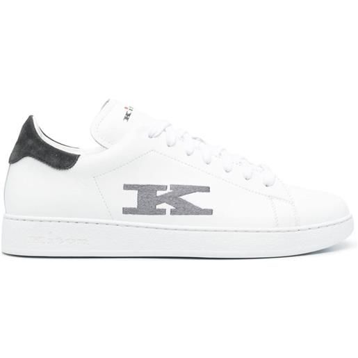 Kiton sneakers con ricamo - bianco
