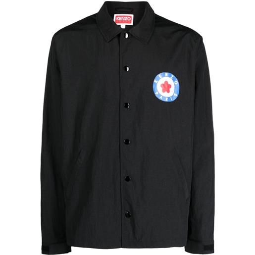 Kenzo giacca-camicia target con stampa - nero