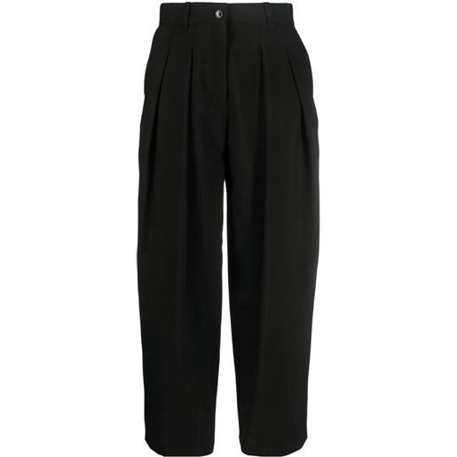 Kenzo pantaloni crop con pieghe - nero