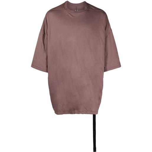Rick Owens DRKSHDW t-shirt girocollo con coulisse - marrone