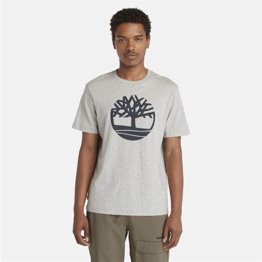 Timberland t-shirt con logo ad albero kennebec river da uomo in grigio grigio
