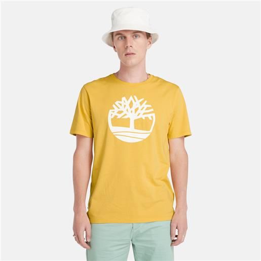 Timberland t-shirt con logo ad albero kennebec river da uomo in giallo giallo