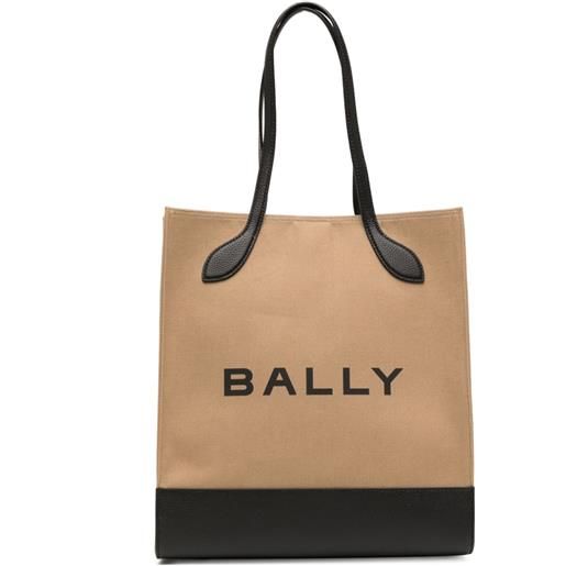 Bally borsa tote bar con stampa - marrone
