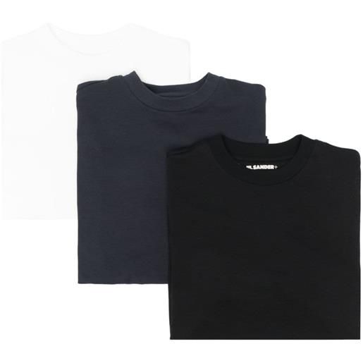 Jil Sander set di 3 t-shirt con applicazione - nero