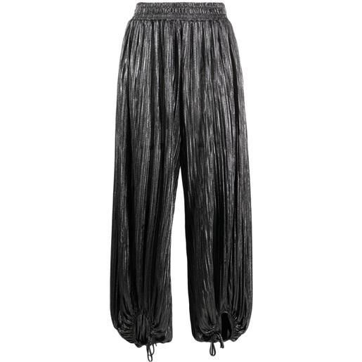 STYLAND pantaloni crop con effetto metallizzato - grigio