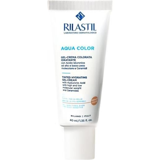 Rilastil aqua color gel crema colorata idratante medium color 40ml