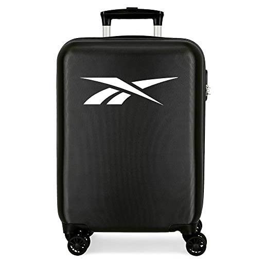 Reebok portland cabin valigia nero 38x55x20 cm rigido abs chiusura a combinazione laterale 34l 2 kg 4 doppie ruote bagaglio a mano