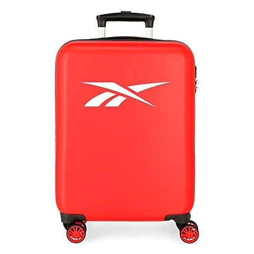 Reebok valigia da cabina Reebok portland rosso 38x55x20 cm abs rigido chiusura a combinazione laterale 34l 2 kg 4 doppie ruote bagaglio a mano