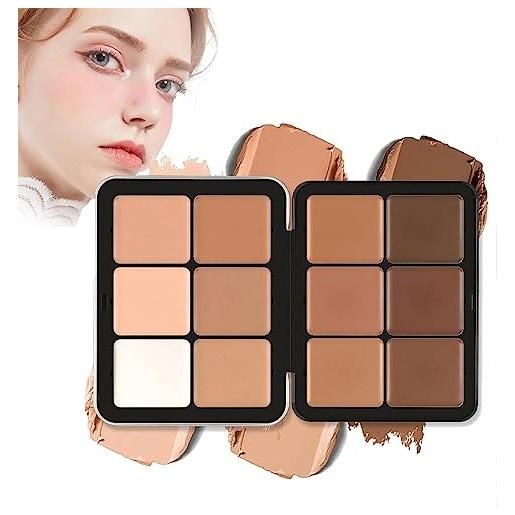 Mnsuid carla secret concealer palette, 12 color concealer foundation palette, long-wearing full-coverage makeup for flawless skin (makeup 2)