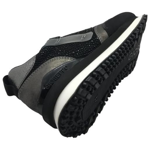GIOSEPPO sneakers nere monocolore con dettagli di cristalli da donna ethan