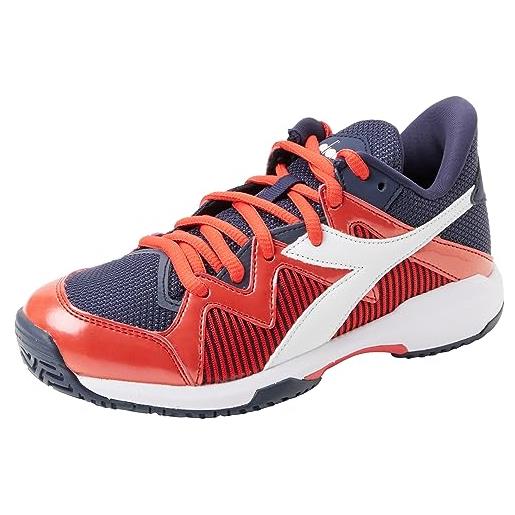 Diadora b. Icon 2 y, scarpe da tennis, blue corsair/white/fiery red, 38.5 eu