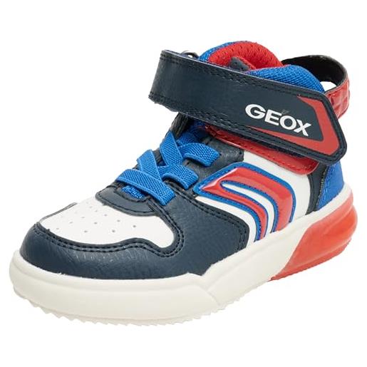 Geox j grayjay boy, scarpe da ginnastica, navy white, 26 eu