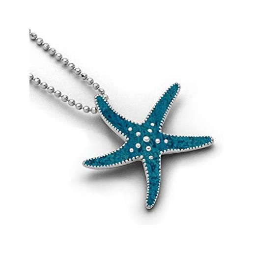DUR p3429 - ciondolo da donna a forma di stella marina in argento sterling, 33 mm, 33mm, argento, nessuna pietra preziosa