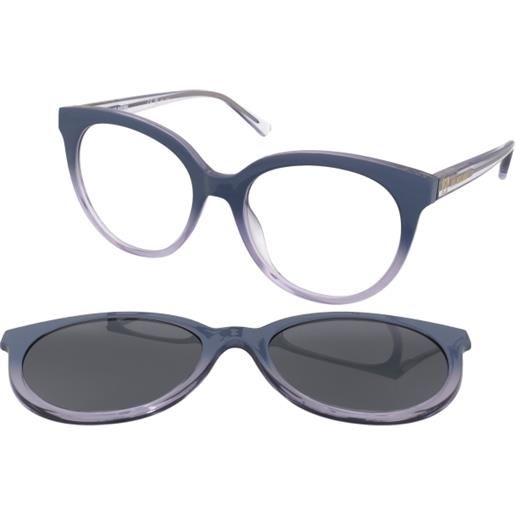 Love Moschino mol058/cs pjp/ir | occhiali da vista con clip da sole | plastica | tondi | blu, rosa, trasparente | adrialenti