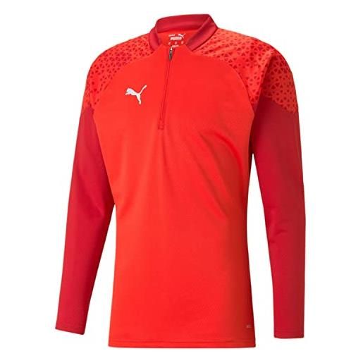 PUMA teamcup training-maglia con zip a 1/4, top slim fit uomo, rosso, xl