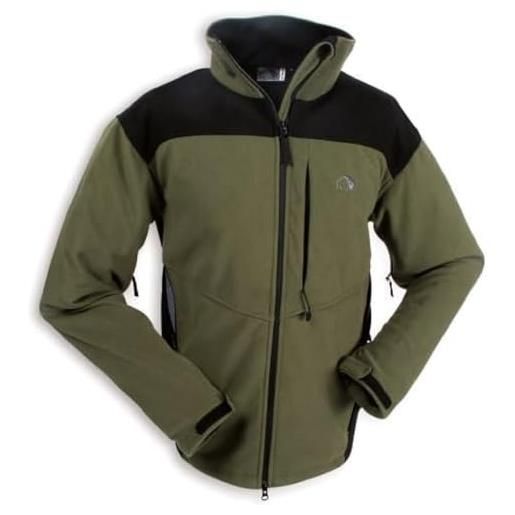 Tatonka tech argon jacket - giacca in pile da uomo, taglia m, colore: verde oliva scuro/nero