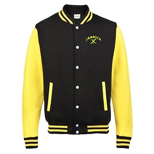 Supportershop jamaica giacca college bicolore bambino, bambini, 5060570686931, nero, fr: xl (taille fabricant: 12-13 ans)