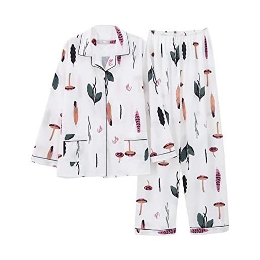 ZEALMAX pigiama in cotone stile giapponese, sottile accappatoio kimono gonna pigiameria kimono vestaglia per le donne, a, multicolore, m
