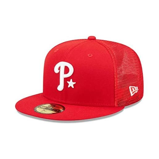 New Era - mlb philadelphia phillies 2022 all star game workout 59fifty fitted cap colore rosso, colore: rosso, 56/57 cm