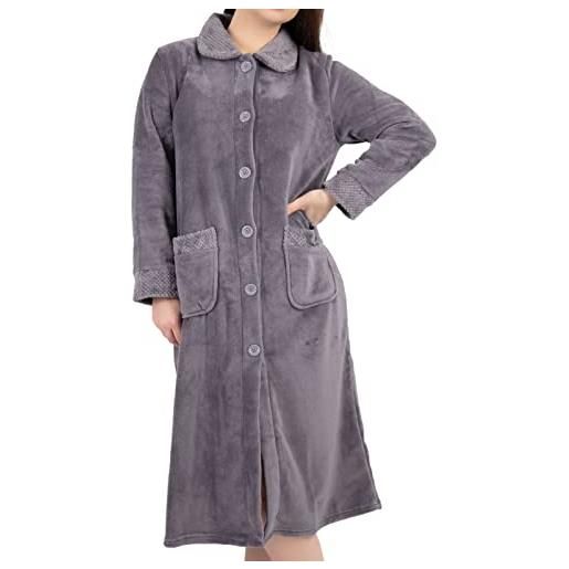 Slenderella ladies mini waffle button robe hc4301 pink xl