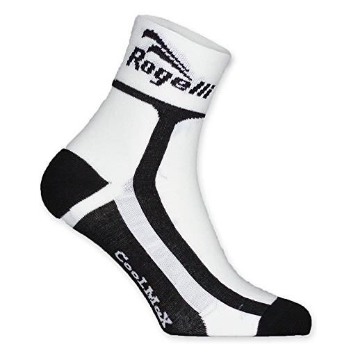 Rogelli, calzini da ciclismo bambino rcs-03, bianco (white/black), 27/30