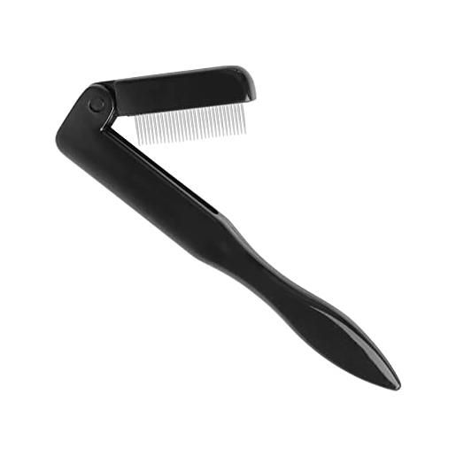 Redodo folding eyelash comb, stainless steel teeth eyebrow comb eyelash separator, makeup eyebrow grooming brush beauty tool for men women(black)