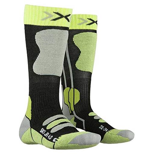 X-Socks junior 4.0, calze invernali da sci unisex bambini, anthracite melange/fluo pink, l