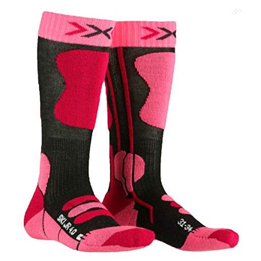 X-Socks junior 4.0, calze invernali da sci unisex bambini, anthracite melange/electric blue, xl