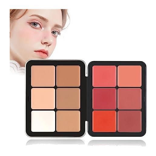 Mnsuid carla secret concealer palette, 12 color concealer foundation palette, long-wearing full-coverage makeup for flawless skin (makeup 3)